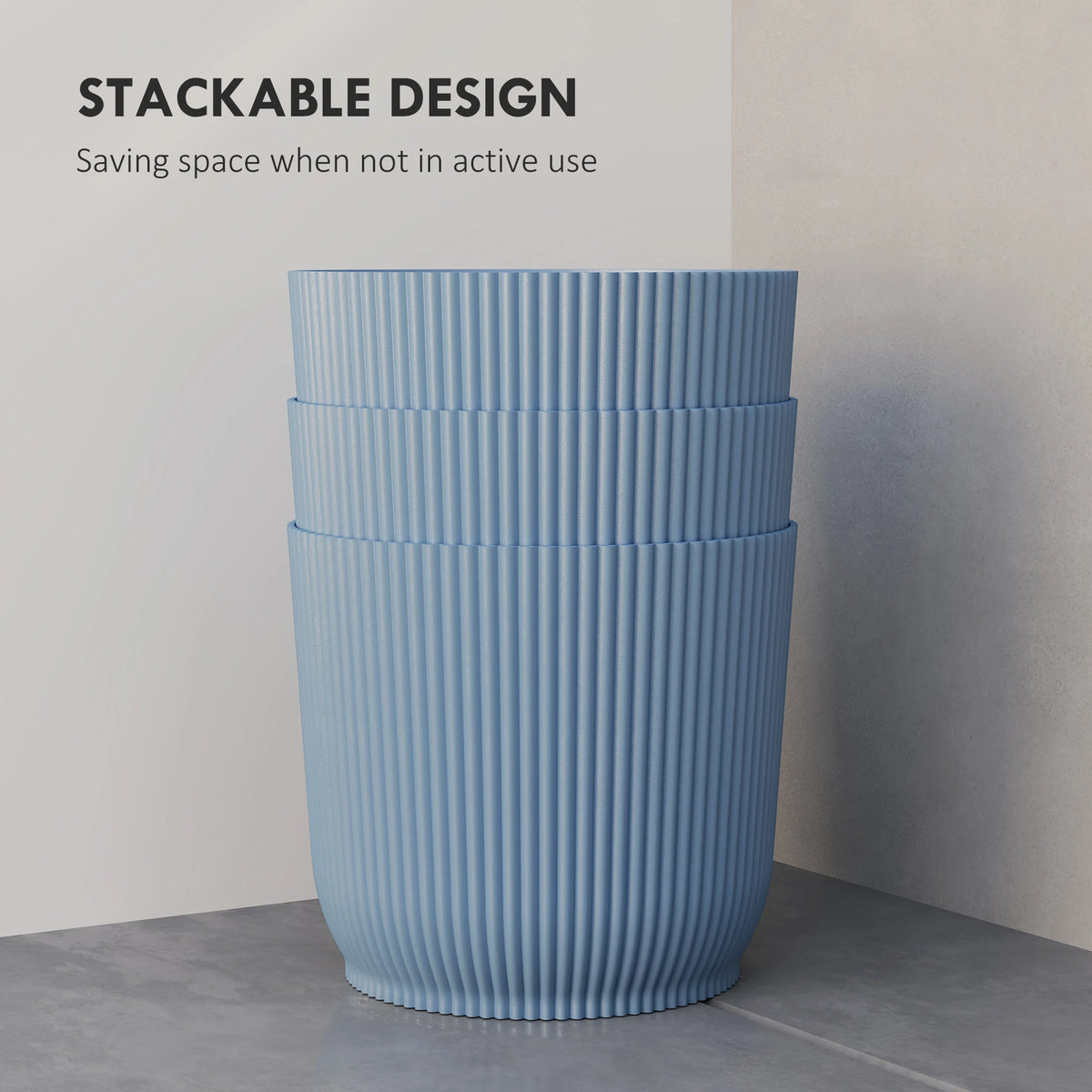Outsunny Set of Two 22cm Planters - Blue