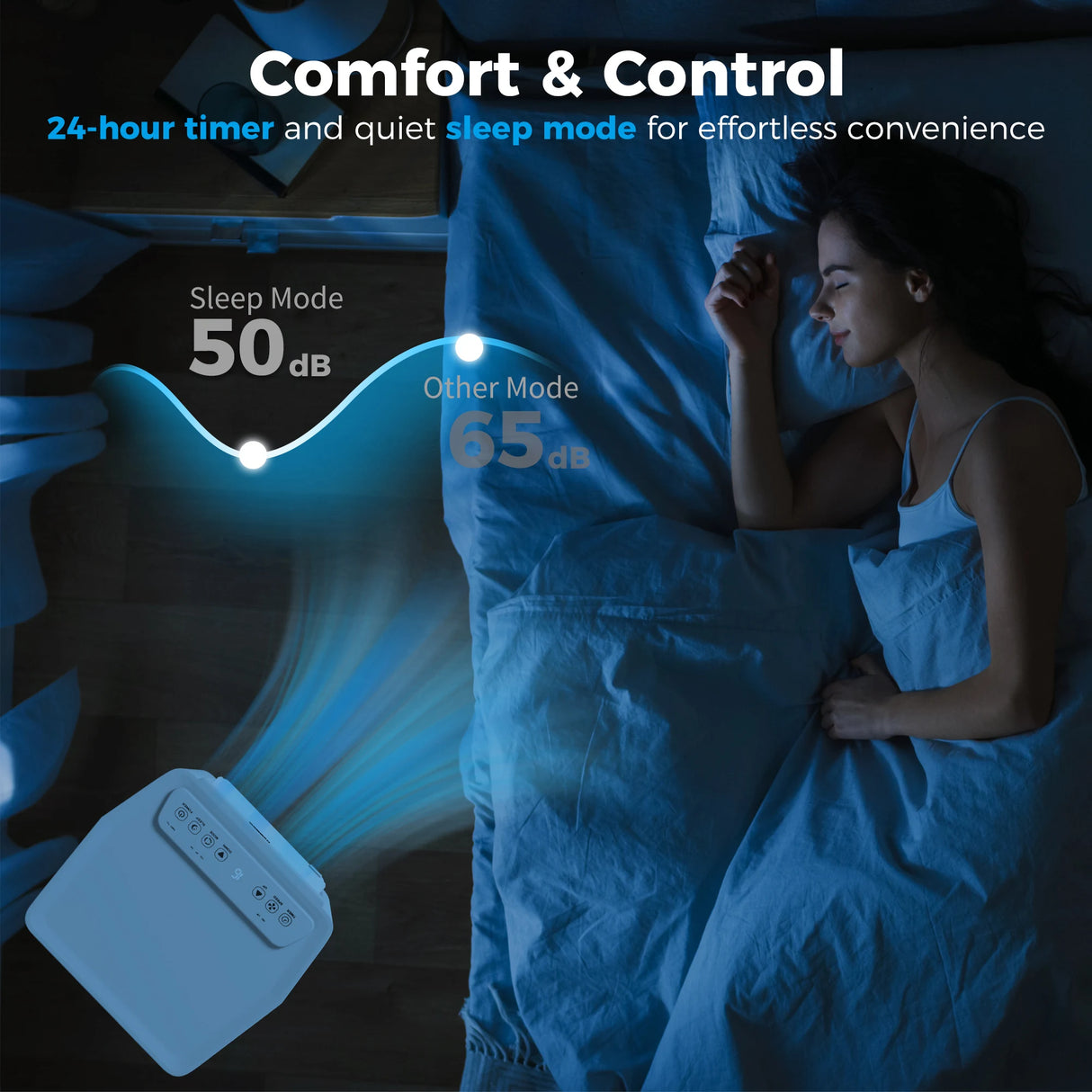 HOMCOM 5000 BTU Portable Air Conditioner, 4-in-1 Air Conditioning Unit, Dehumidifier, Cooling, Fan, Sleep Mode, with Remote Control, 2 Speeds, 24H Timer, Window Venting Kit, 12m2