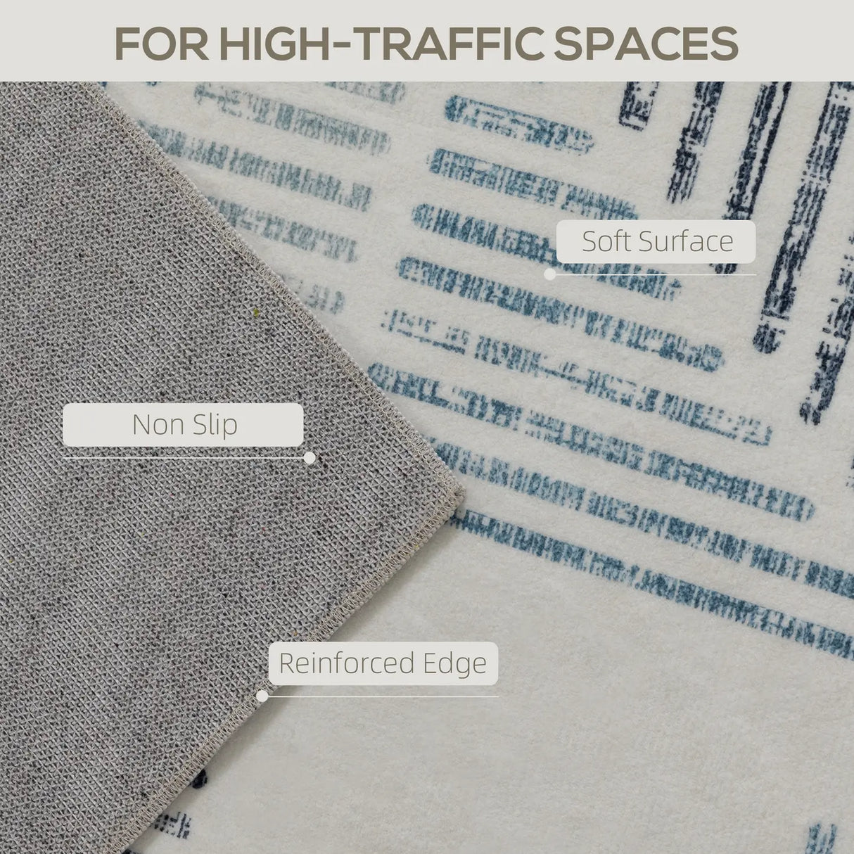 HOMCOM Modern Area Rug, Geometric Pattern Non-Slip Washable Rug, Soft Floor Carpet for Living Room, Bedroom, Dining Room, Home Office, 290 x 200 cm, Multi-Coloured