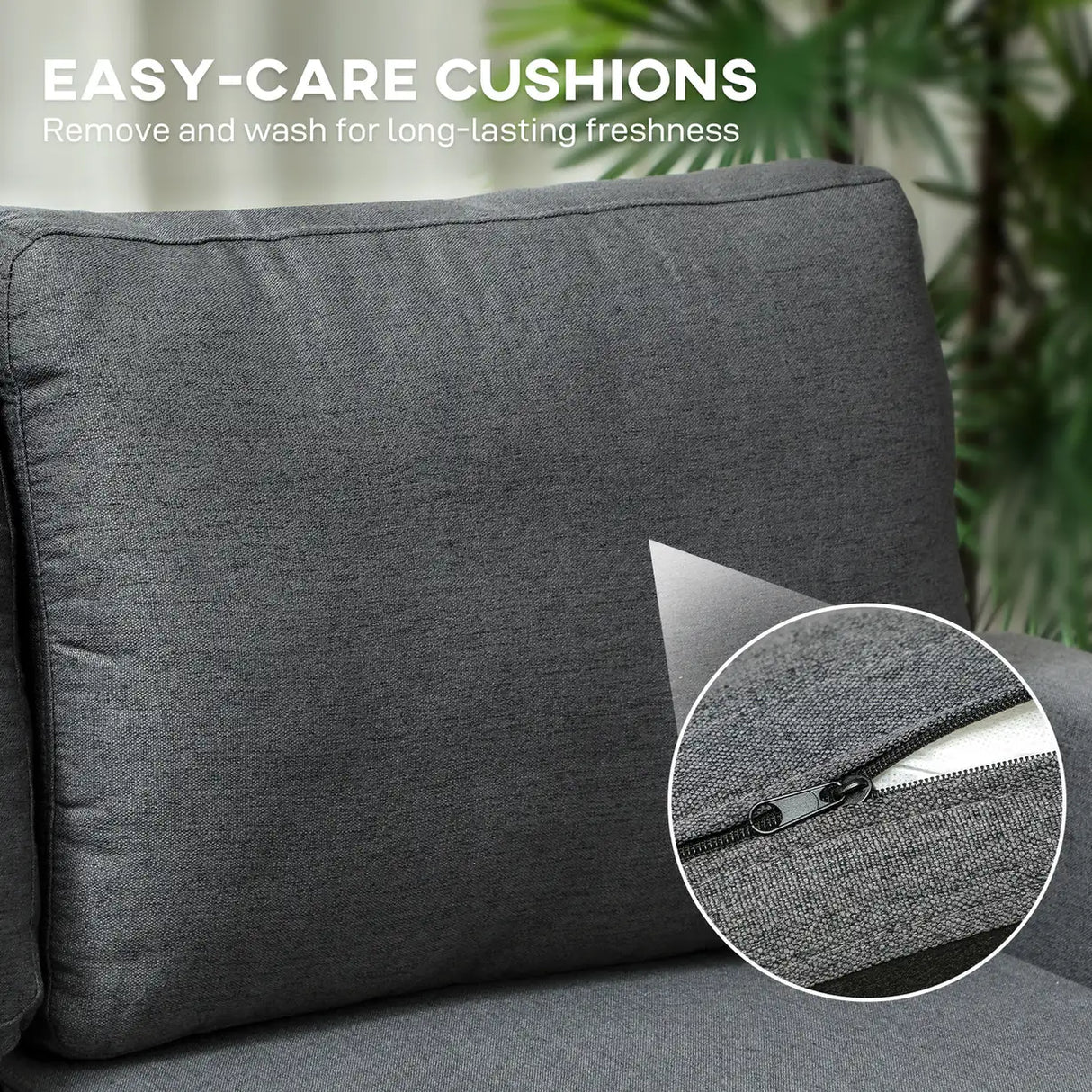HOMCOM Three-Seater Storage Sofa Bed - Charcoal Grey