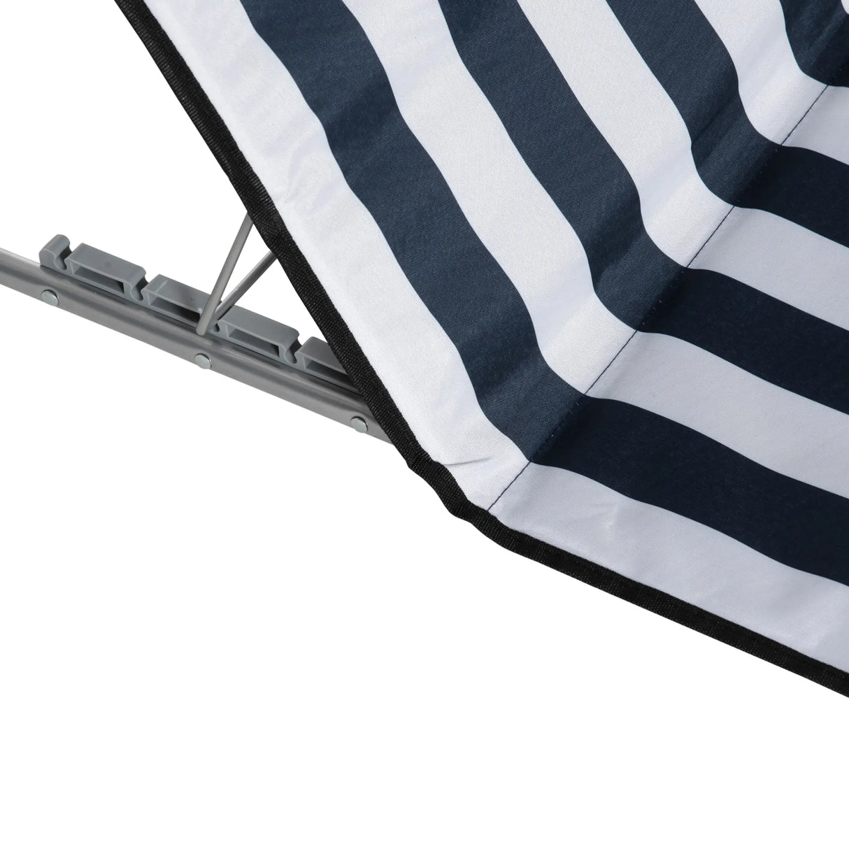 Outsunny Set of 2 Foldable Garden Beach Chair Mat Lightweight Outdoor Sun Lounger Seats Adjustable Back Metal Frame PE Fabric Head Pillow w/ Carry Bag, Blue