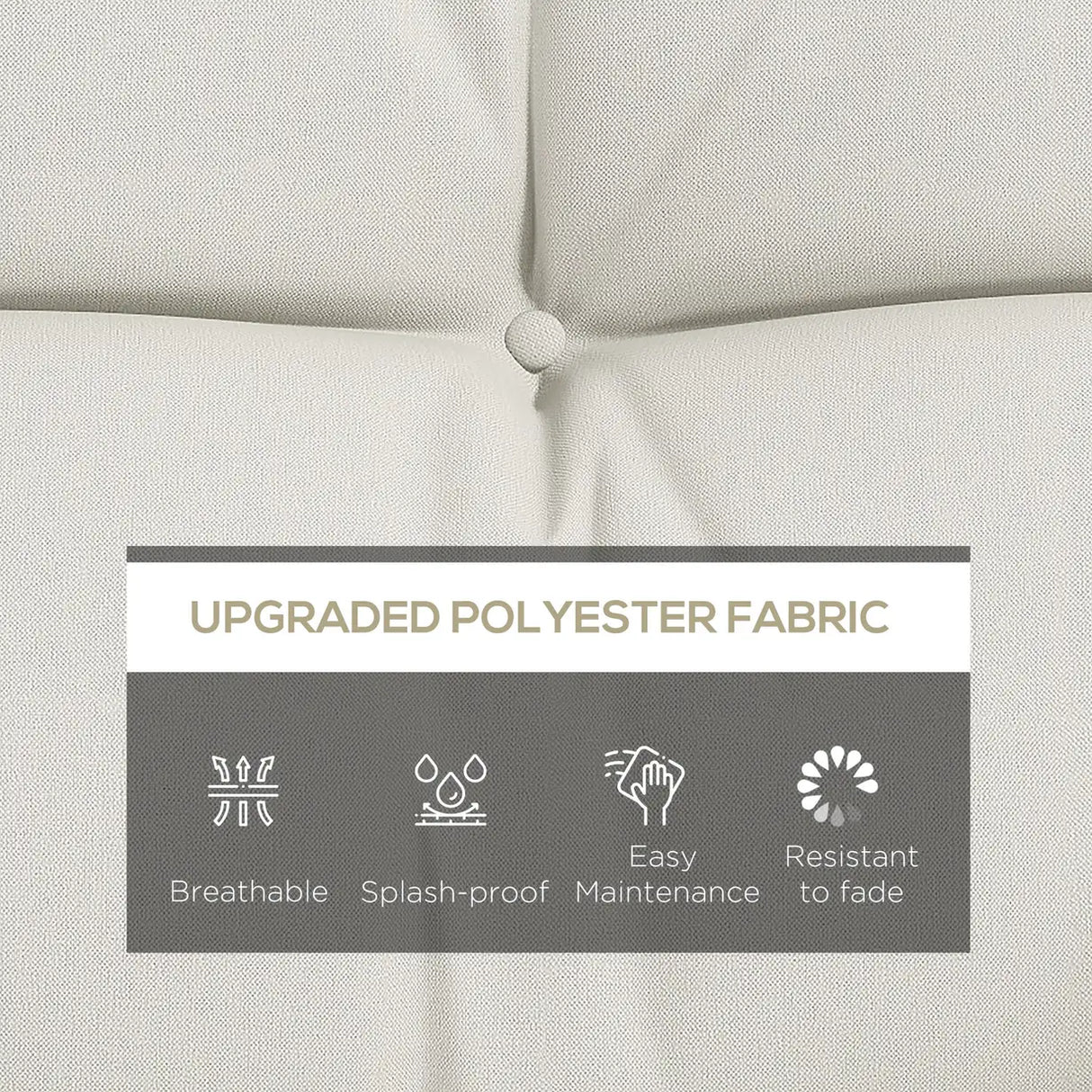 Outsunny Back and Seat Cushion Replacement with 2 Pillows, Patio Chair Cushions Set with Ties, White