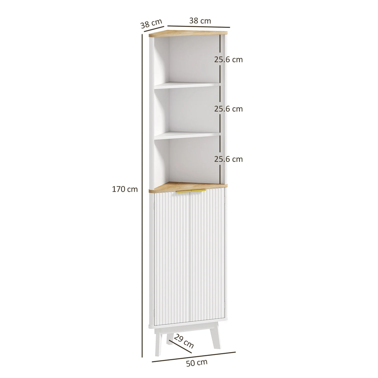 HOMCOM Tall Bathroom Storage Cabinet, Slim Bathroom Storage Unit with Doors and Adjustable Shelves, Freestanding Bathroom Cabinet with Curved Profile Design, White
