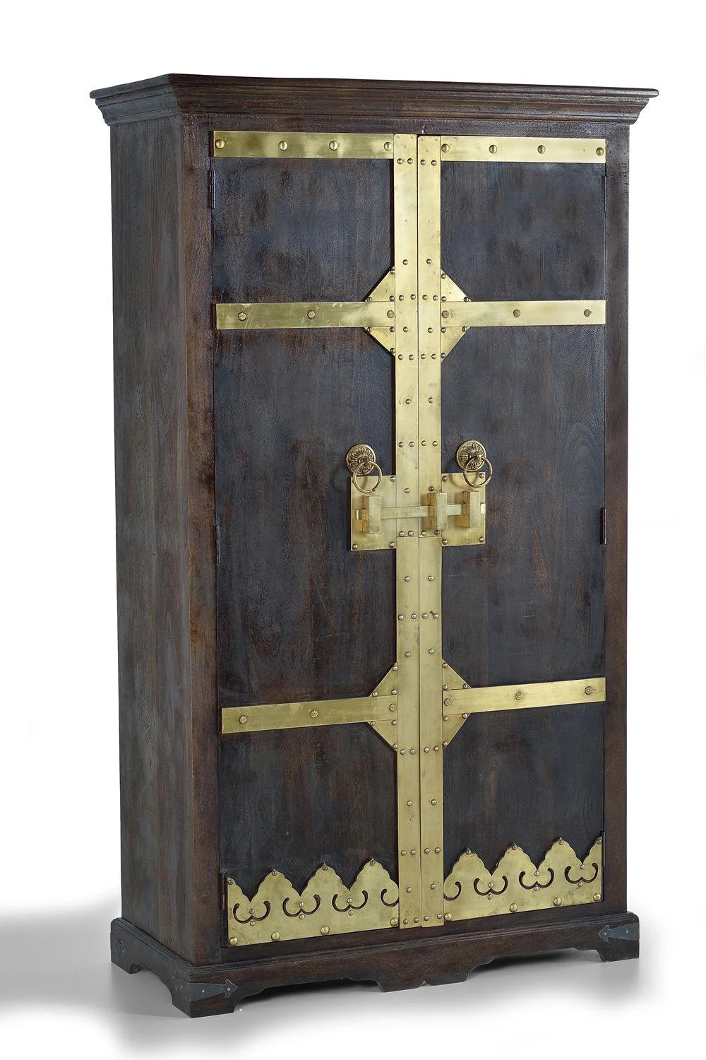 Giner and Colomer - Mango Wood Cabinet With Bronze Door Details