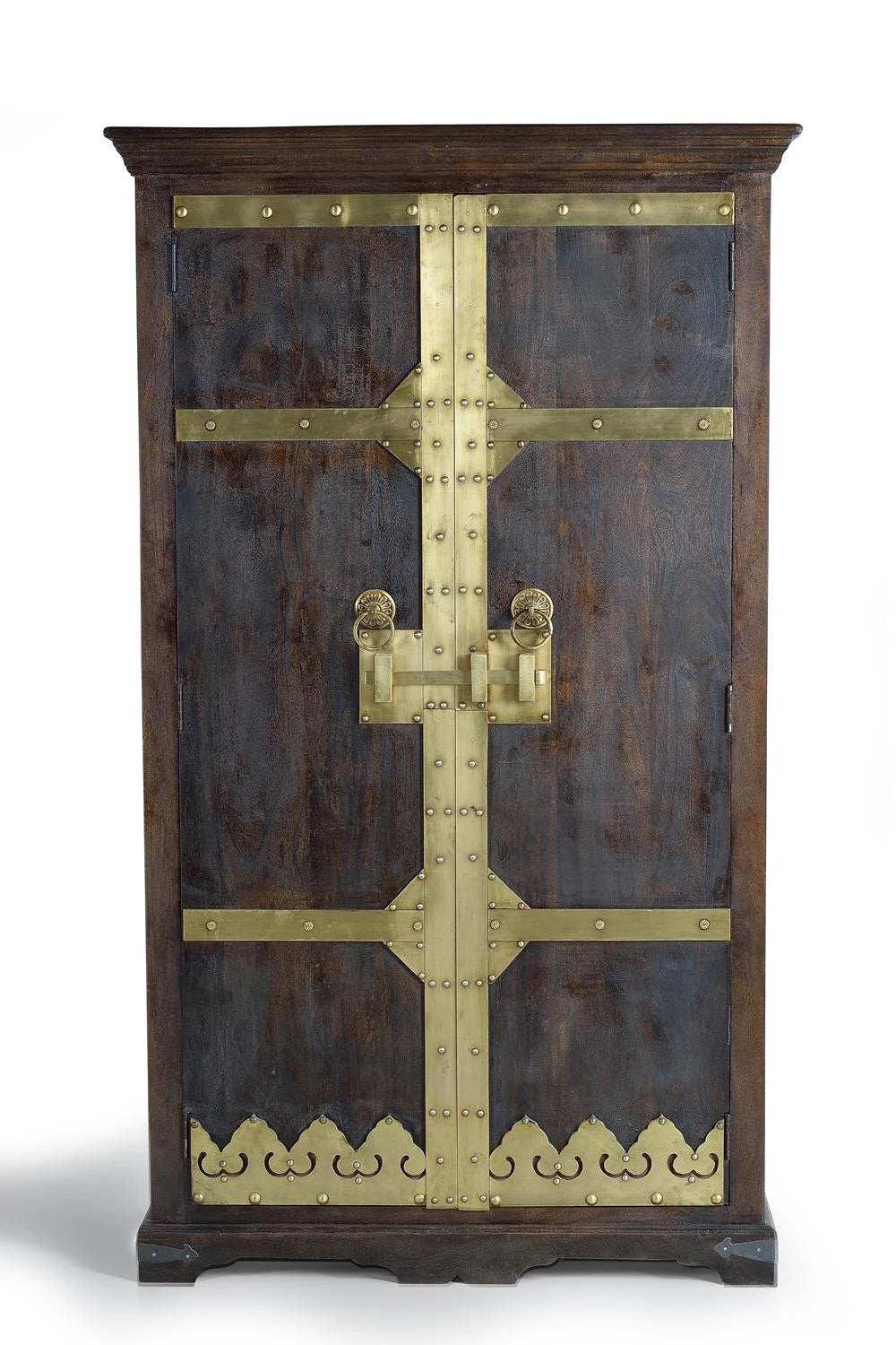 Giner and Colomer - Mango Wood Cabinet With Bronze Door Details