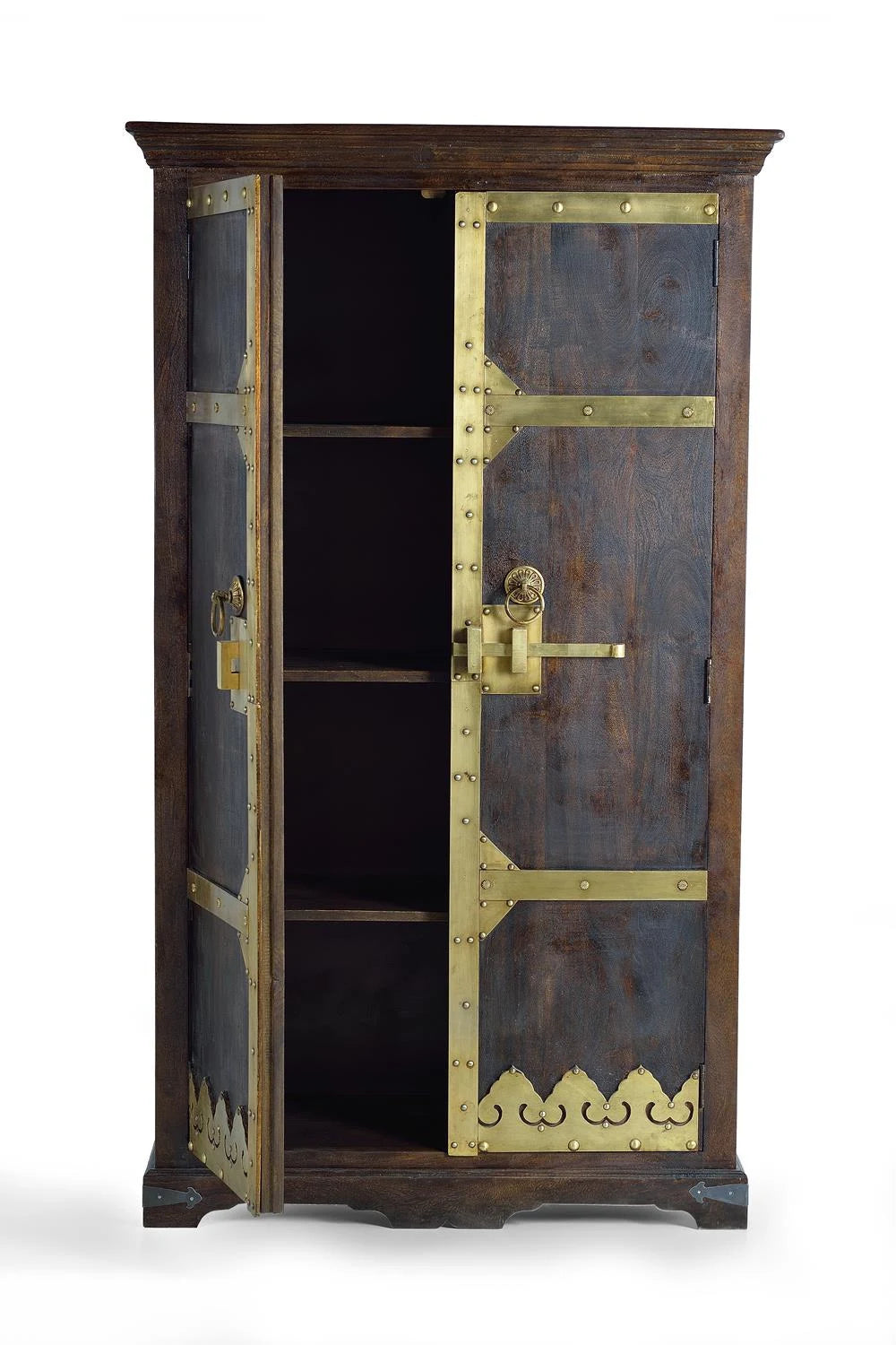Giner and Colomer - Mango Wood Cabinet With Bronze Door Details