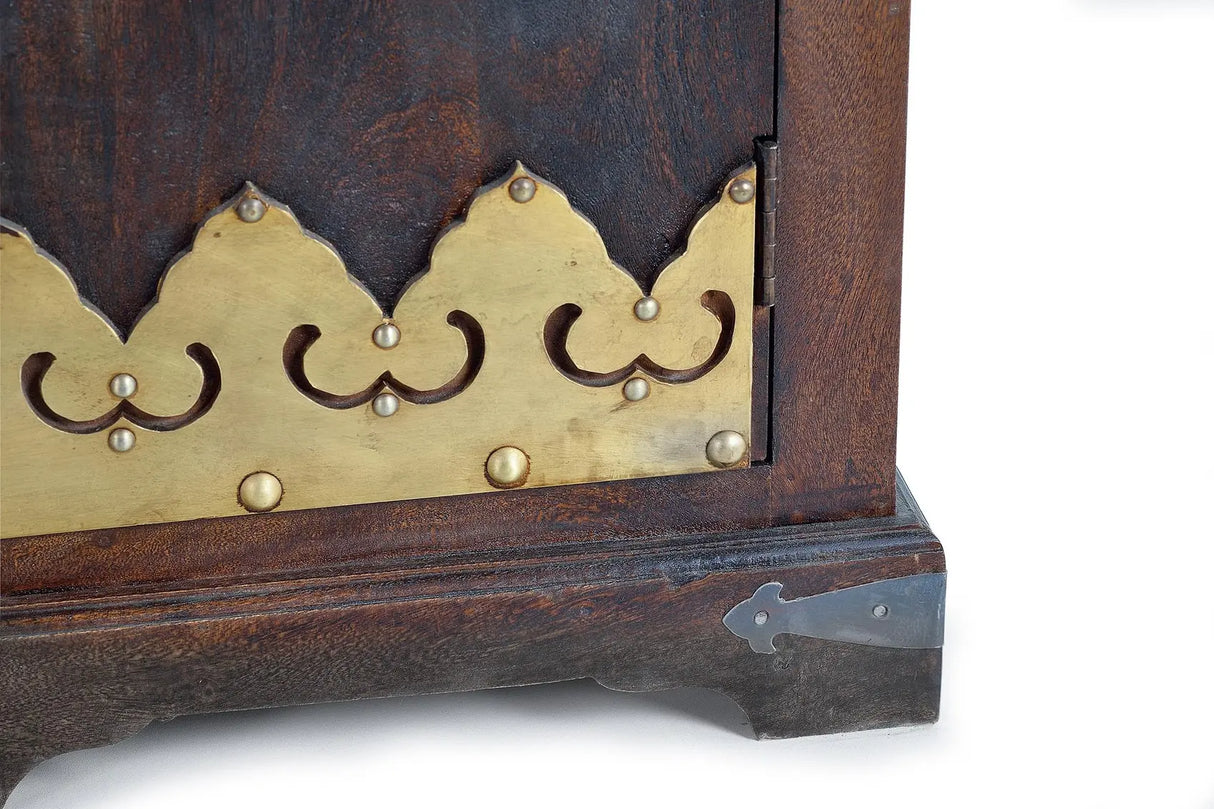 Giner and Colomer - Mango Wood Cabinet With Bronze Door Details