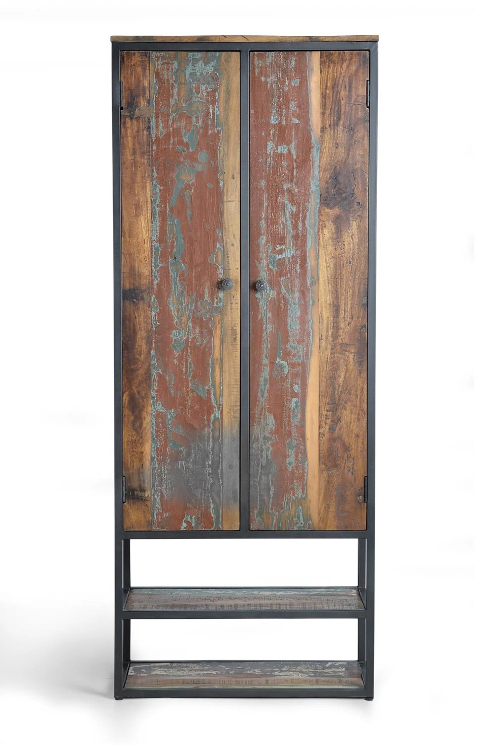 Giner and Colomer - Recycled Wood & Metal 2-Door Cabinet With Shelves