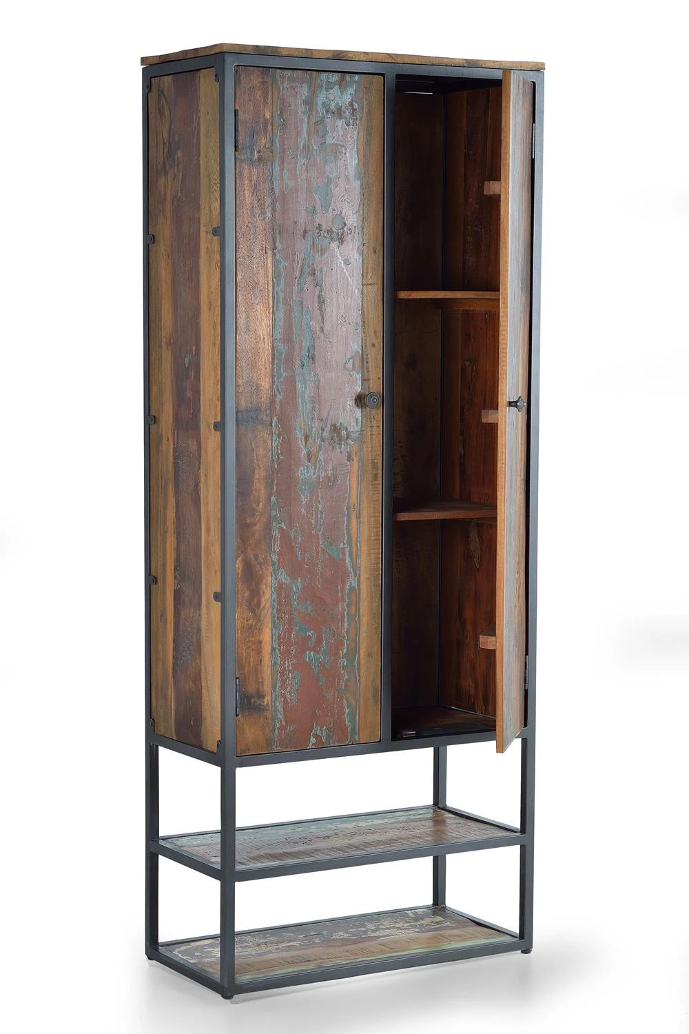 Giner and Colomer - Recycled Wood & Metal 2-Door Cabinet With Shelves