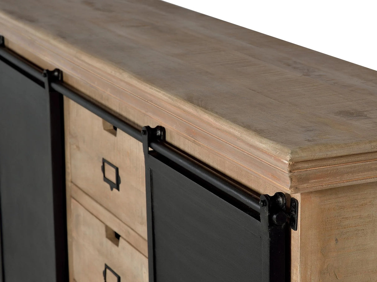 Giner and Colomer - Mango Wood & Metal Sideboard (3 Drawers, 2 Doors)