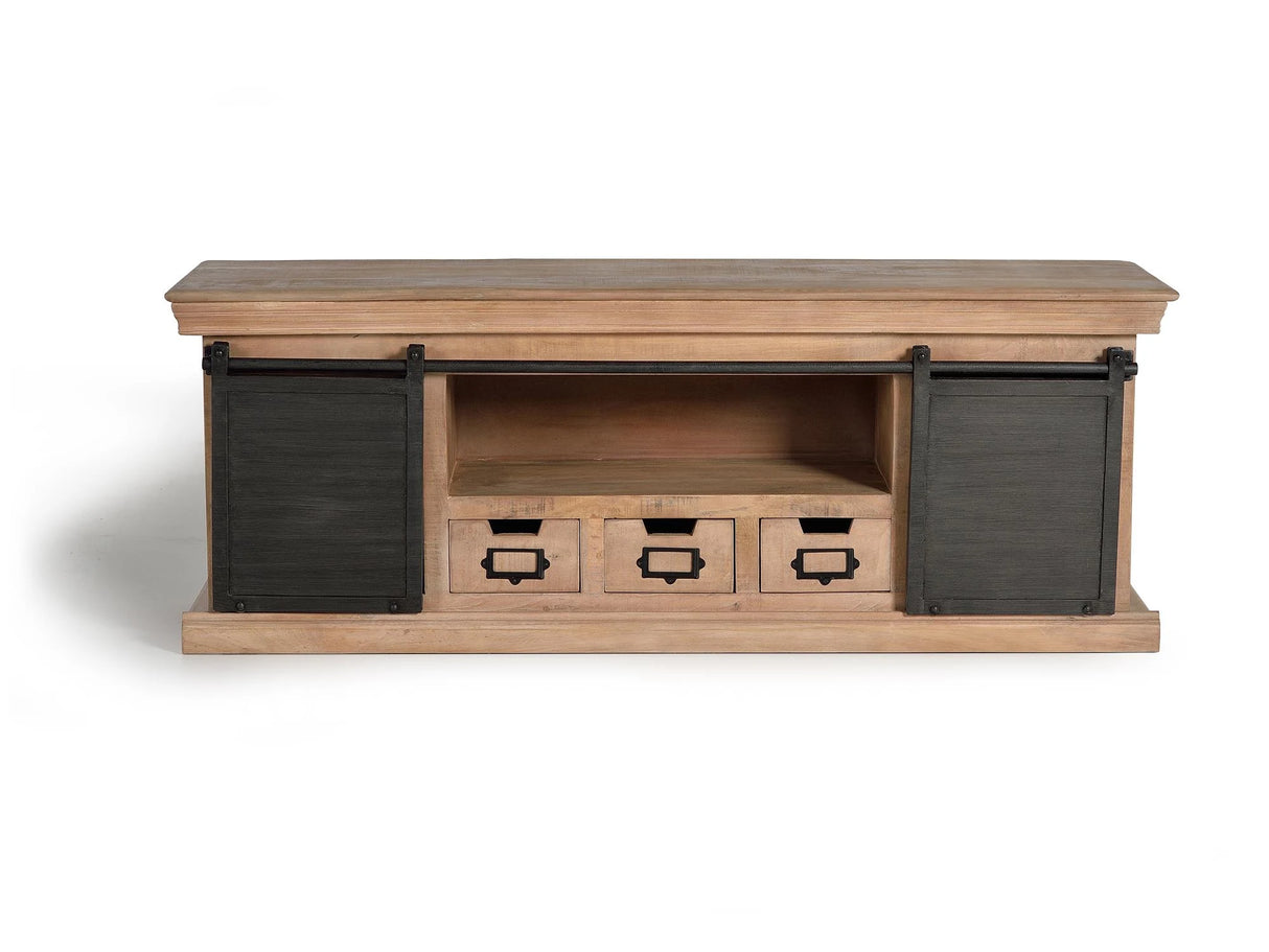 Giner and Colomer - Mango Wood TV Furniture With Metal Doors (150 cm)