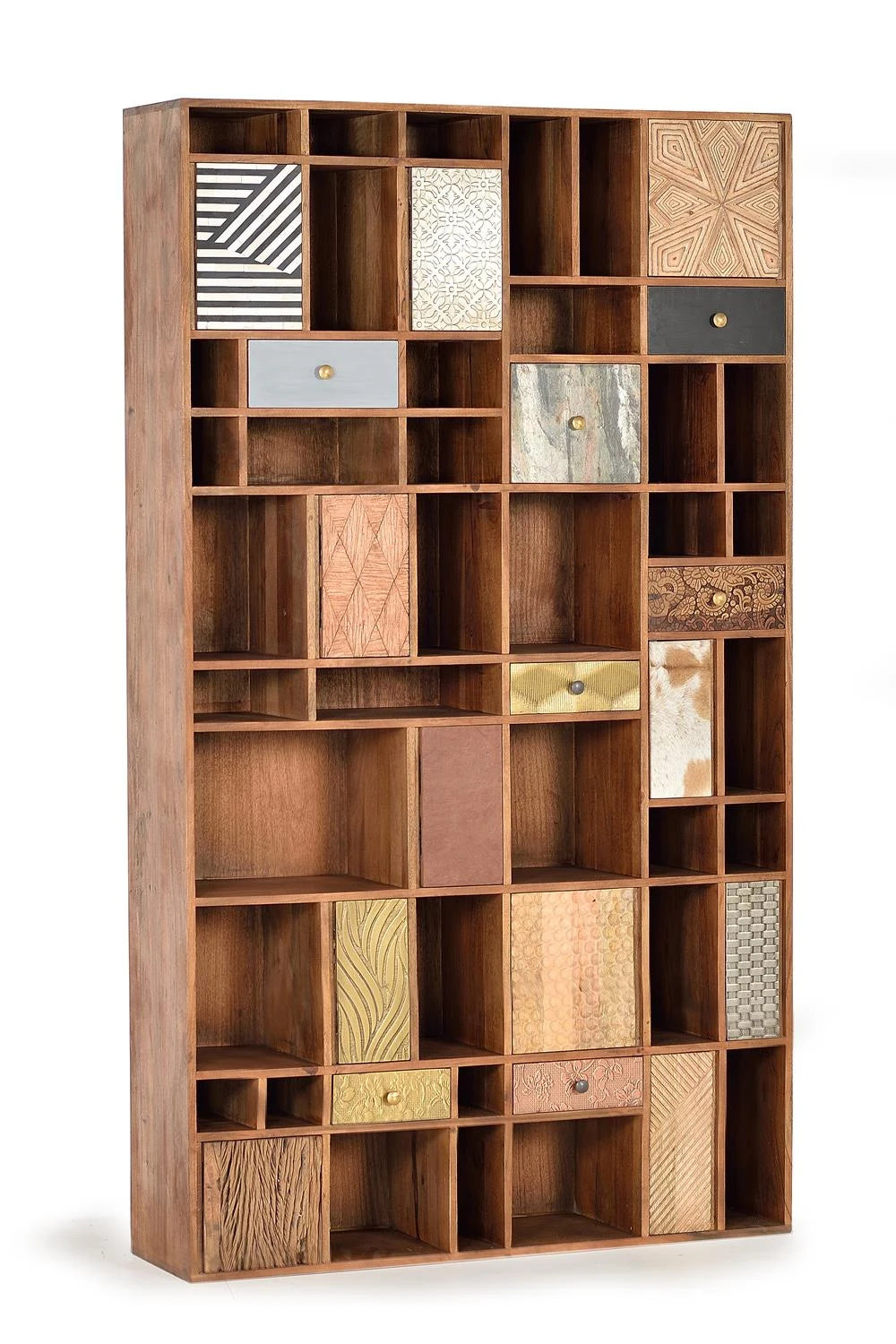 Giner and Colomer - 11-Door, 7-Drawer Mango Wood Bookcase With Mixed Materials