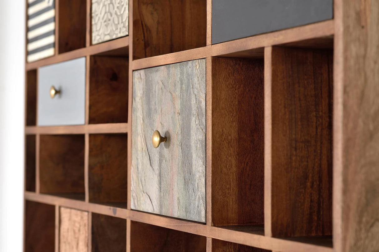 Giner and Colomer - 11-Door, 7-Drawer Mango Wood Bookcase With Mixed Materials