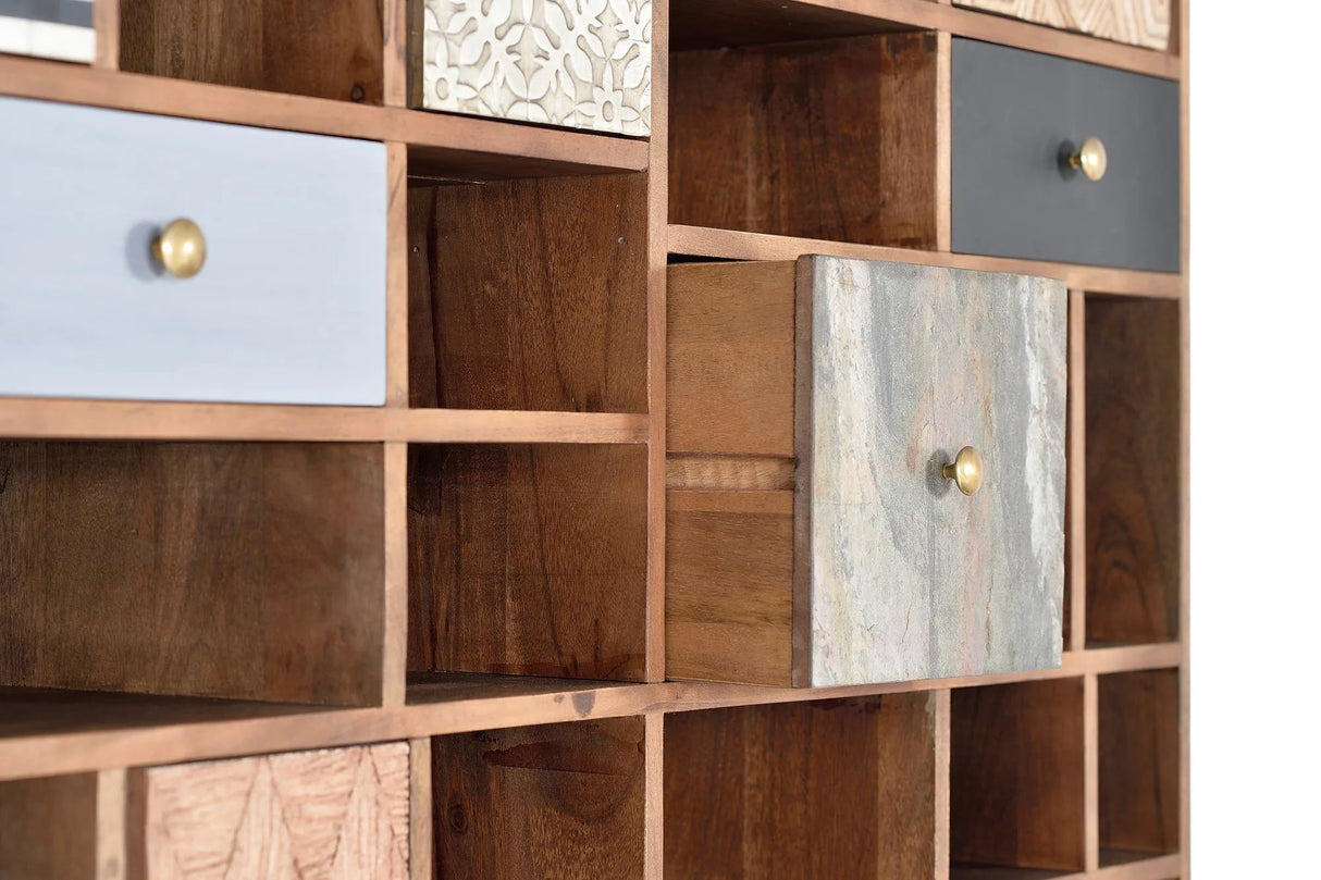 Giner and Colomer - 11-Door, 7-Drawer Mango Wood Bookcase With Mixed Materials