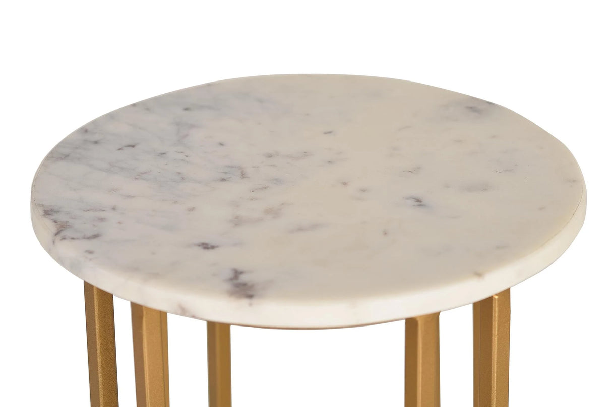 Giner and Colomer - Corner Table With Marble Top & Metal Base