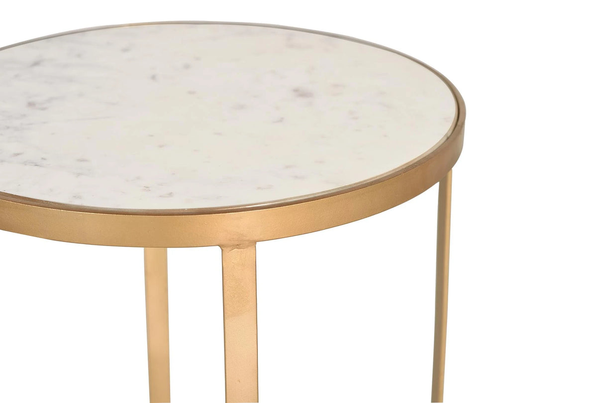 Giner and Colomer - Corner Table With Marble Top & Metal Base