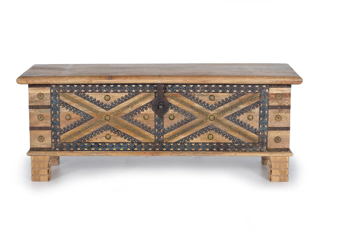 Giner and Colomer - Mango Wood Chest With Metal Details