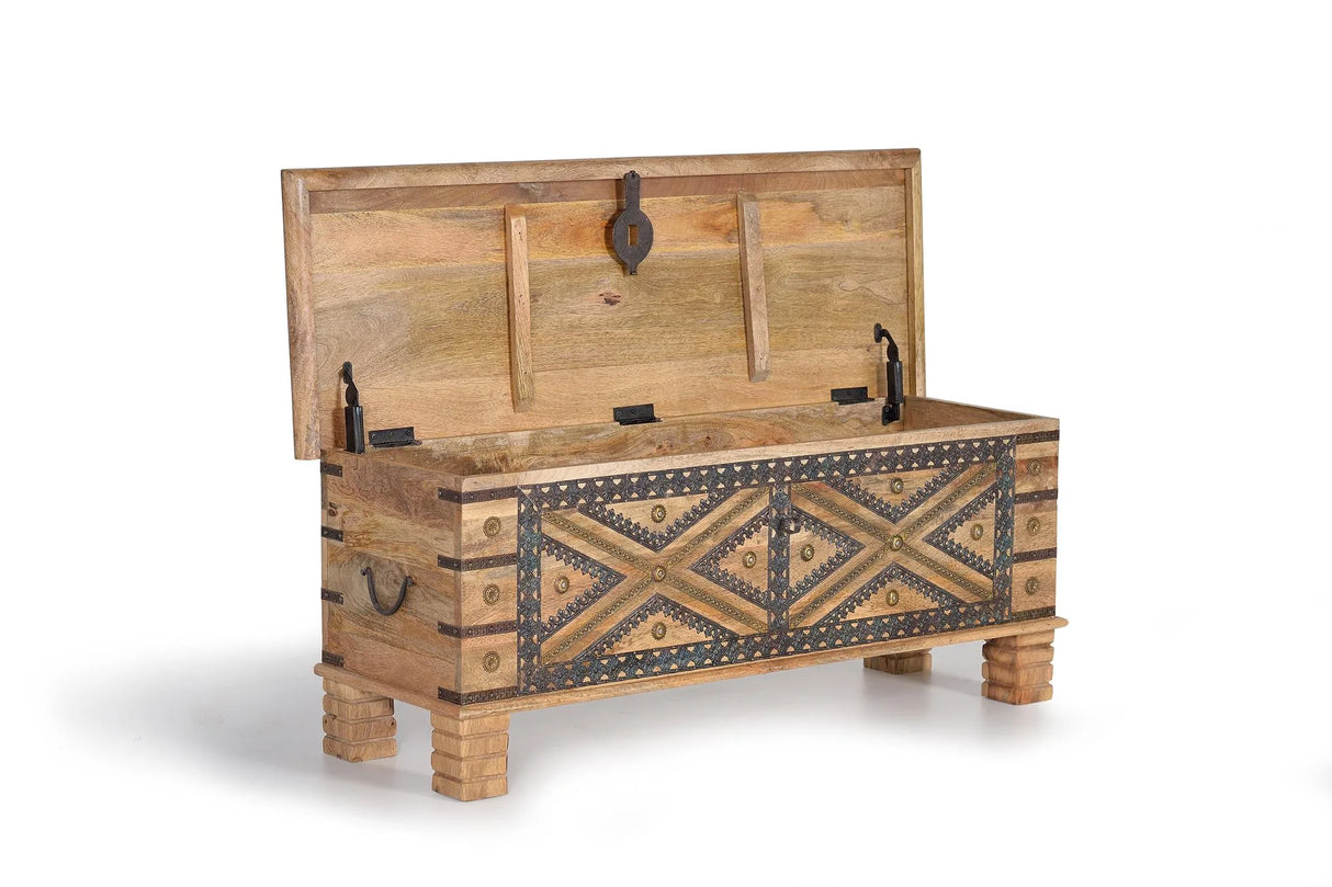 Giner and Colomer - Mango Wood Chest With Metal Details