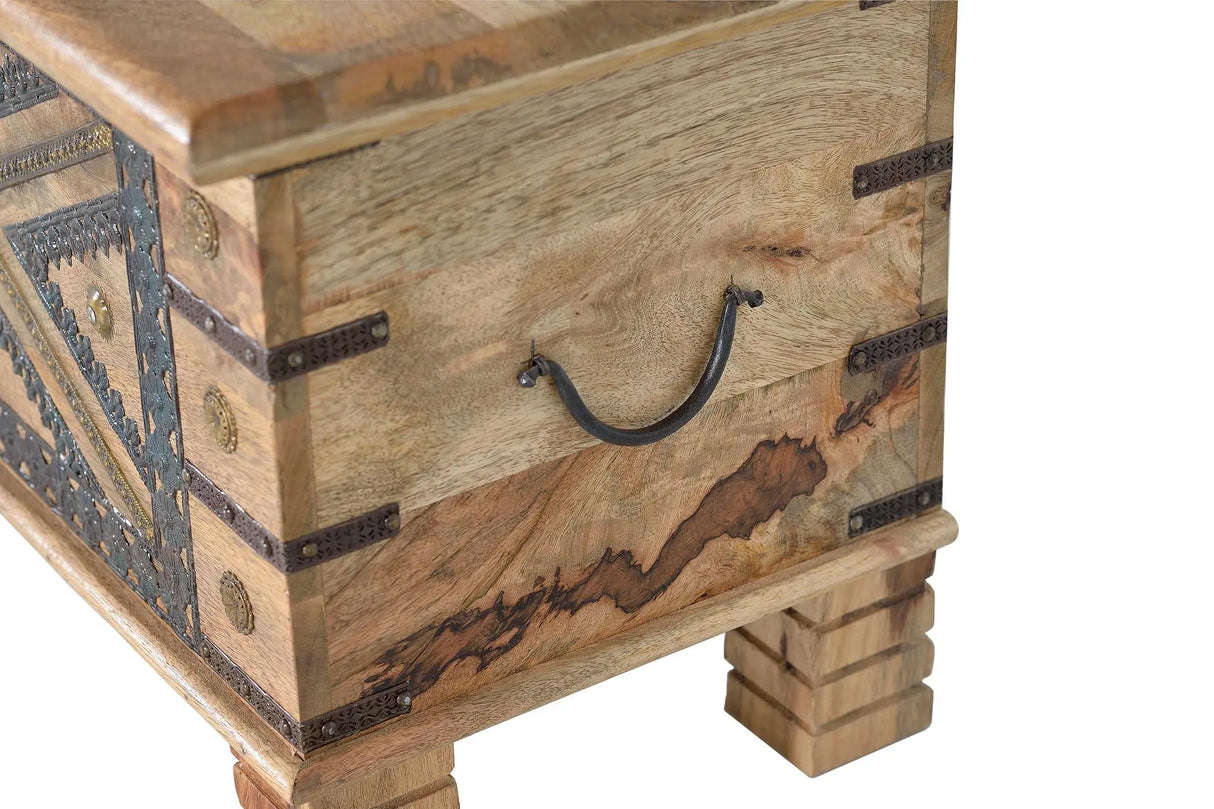 Giner and Colomer - Mango Wood Chest With Metal Details