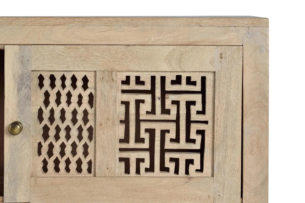 Giner and Colomer - Mango Wood Sideboard With 4 Sliding Doors & Metal Base