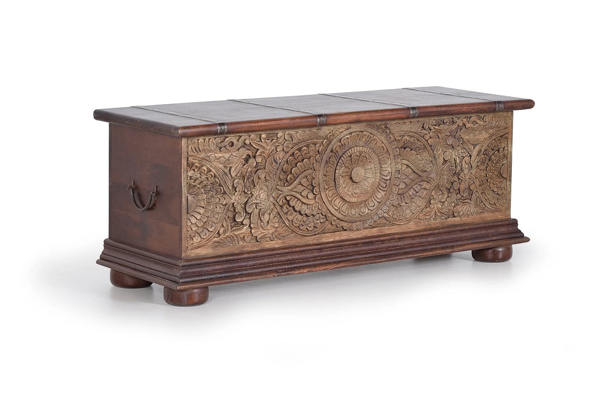 Giner and Colomer - Mango Wood Chest With Top Opening (Interior: 37 x 105 x 32 cm)