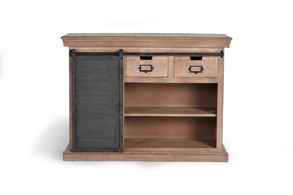 Giner and Colomer - Industrial Mango Wood Sideboard (3 Drawers, 1 Sliding Door)