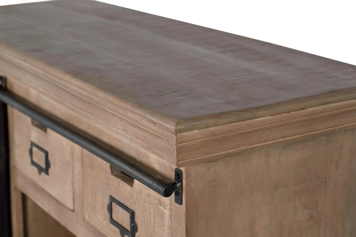 Giner and Colomer - Industrial Mango Wood Sideboard (3 Drawers, 1 Sliding Door)