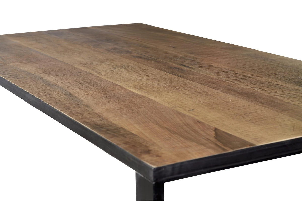 Giner and Colomer - Reinforced Iron Dining Table With Solid Mango Wood Top