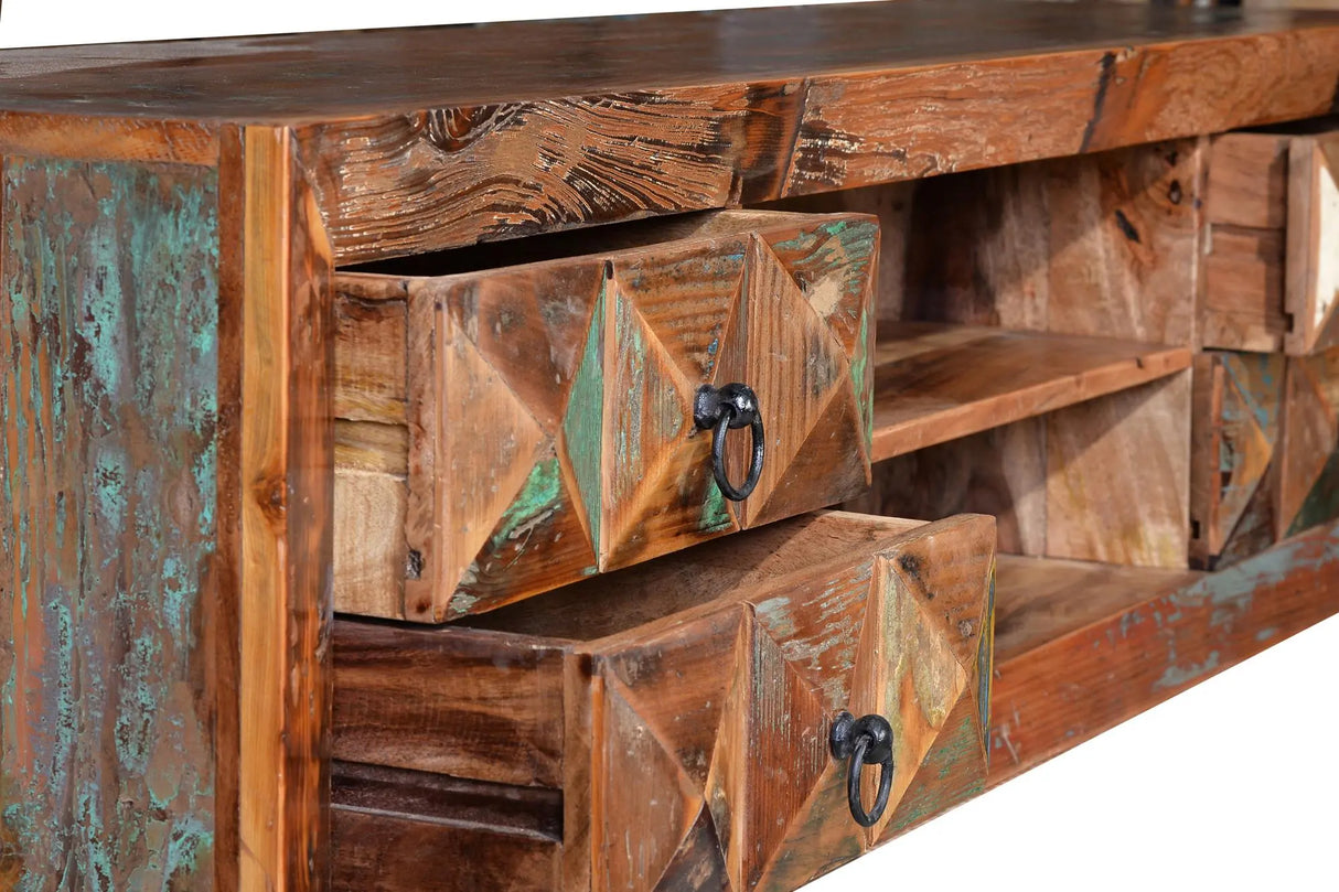 Giner and Colomer - Recycled Wood TV Stand With 4 Drawers