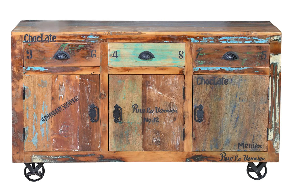Giner and Colomer - Recycled Wood Sideboard (3 Drawers, 3 Doors & Shelves)