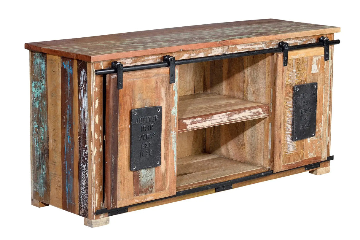 Giner and Colomer - Recycled Wood TV Cabinet (2 Sliding Doors)