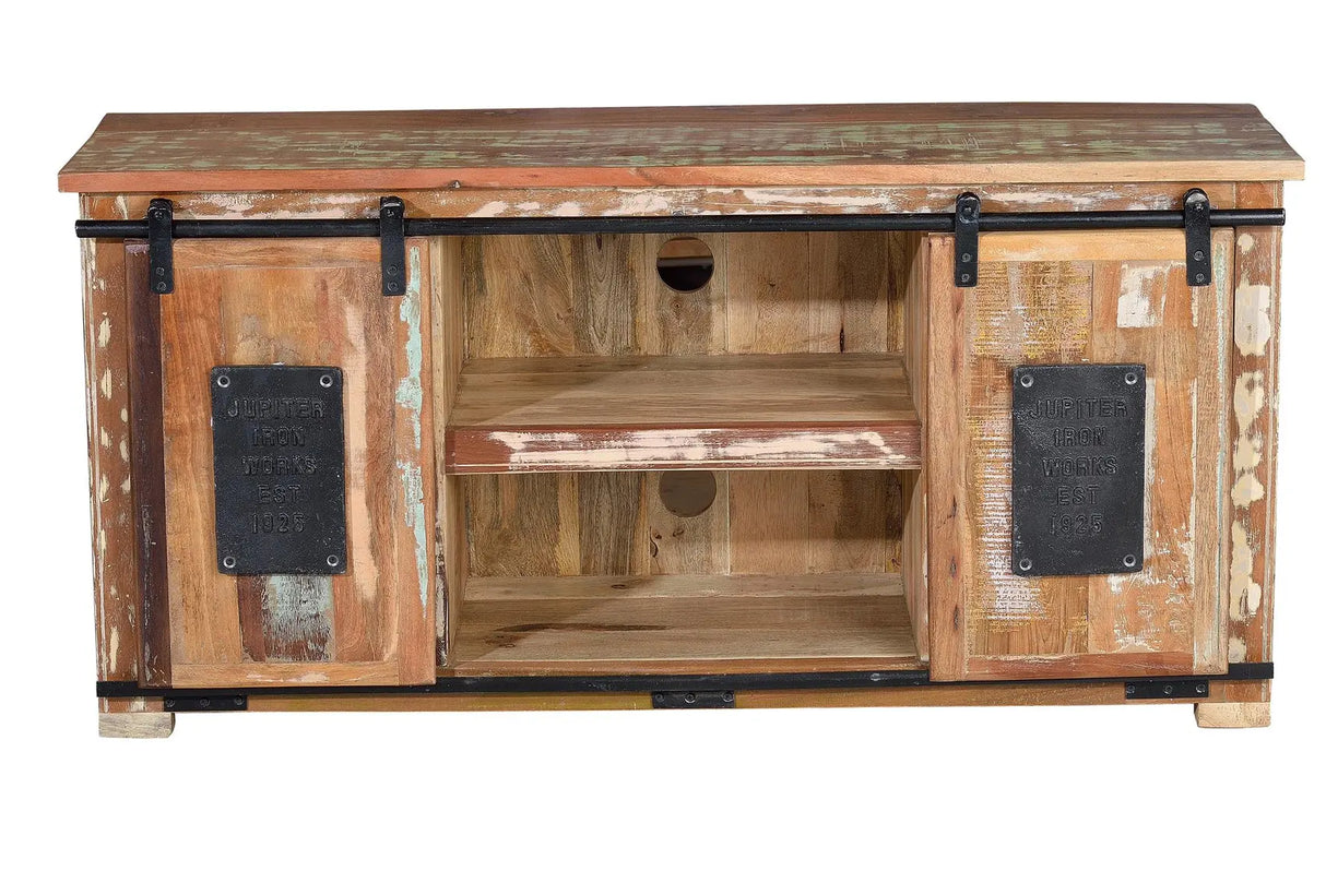 Giner and Colomer - Recycled Wood TV Cabinet (2 Sliding Doors)