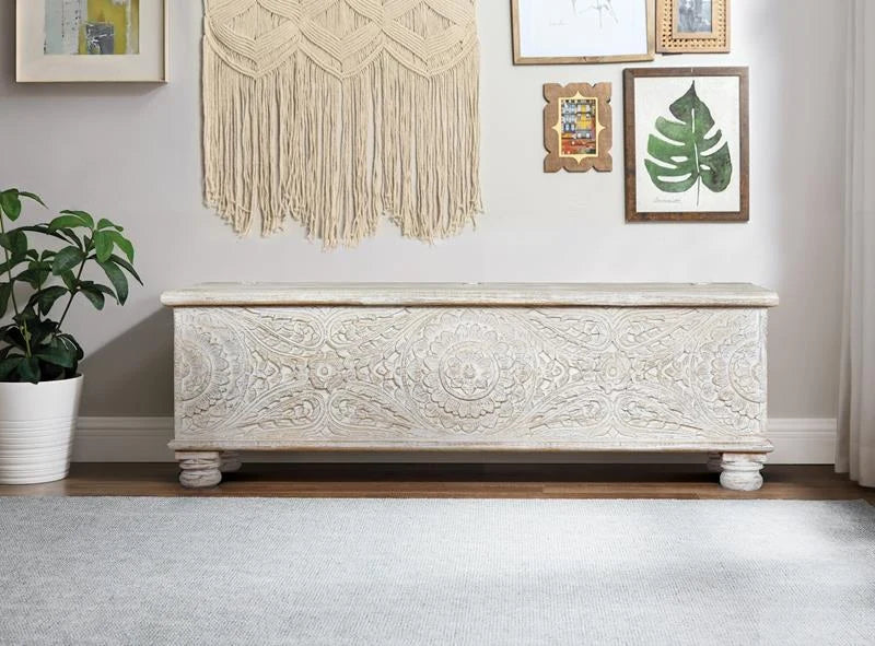 Giner and Colomer - Mango Wood Chest With Handmade Top Opening (150 cm)