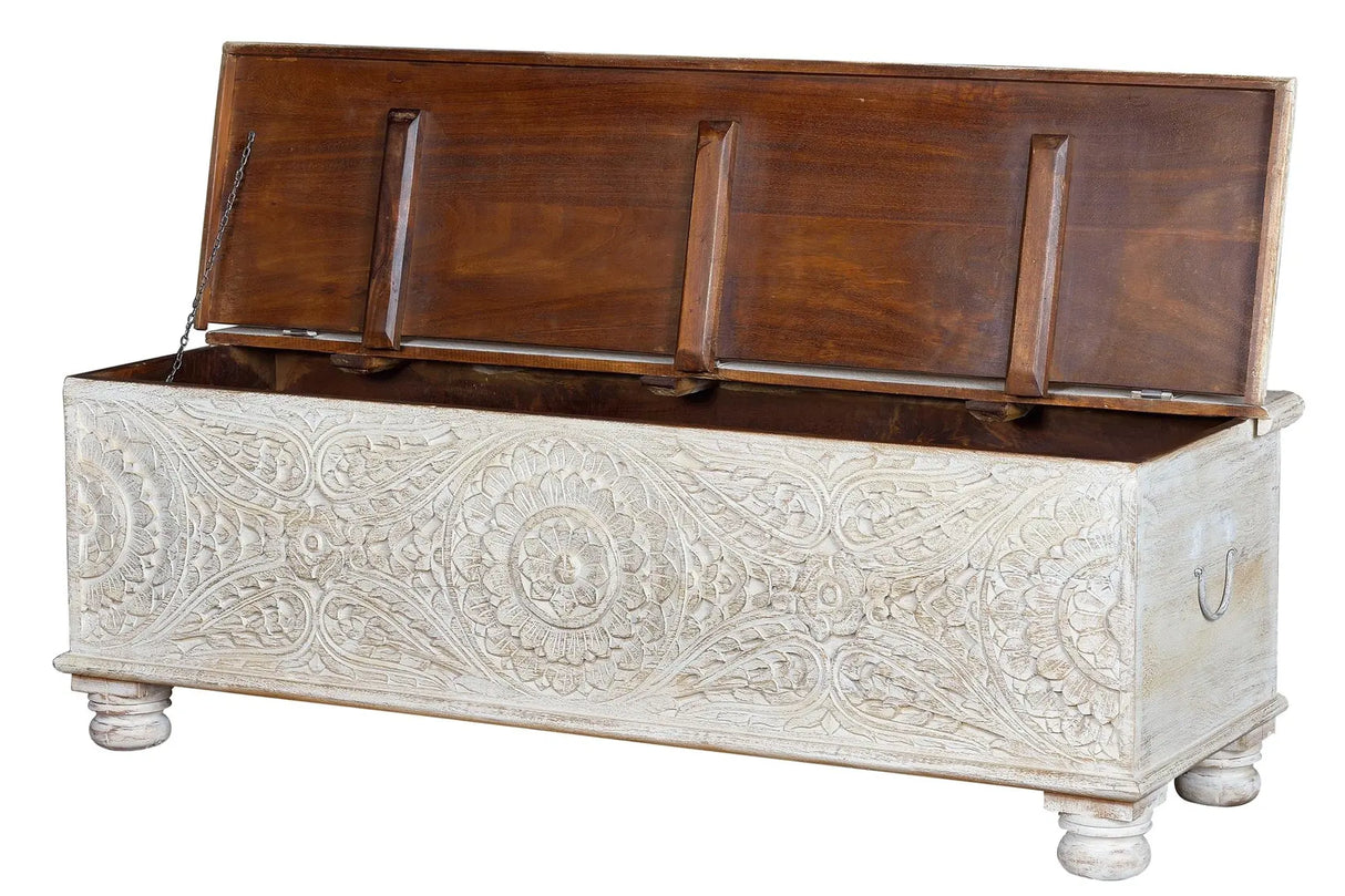 Giner and Colomer - Mango Wood Chest With Handmade Top Opening (150 cm)