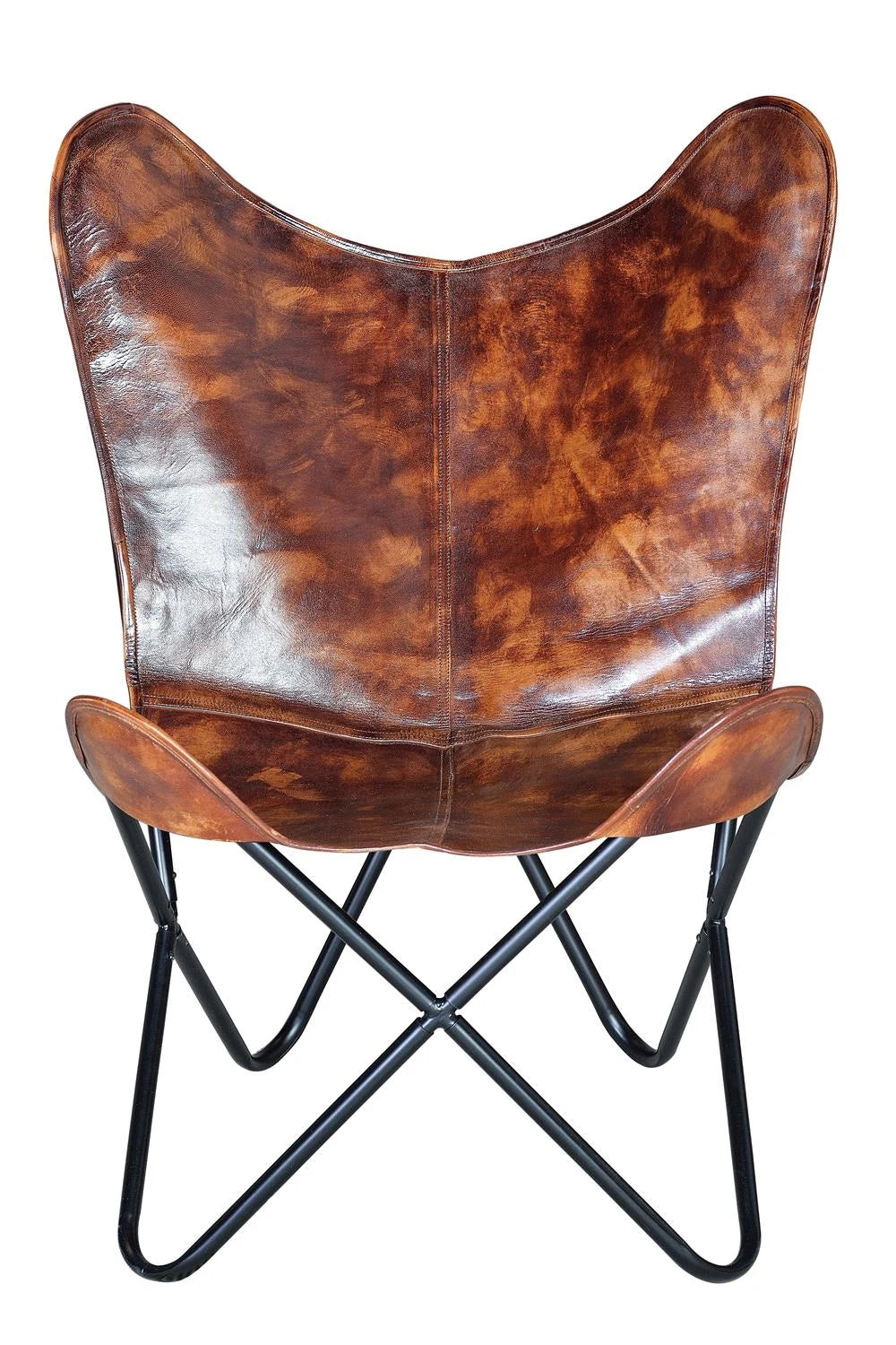 Giner and Colomer - Leather Butterfly Chair With Iron Frame (Removable)