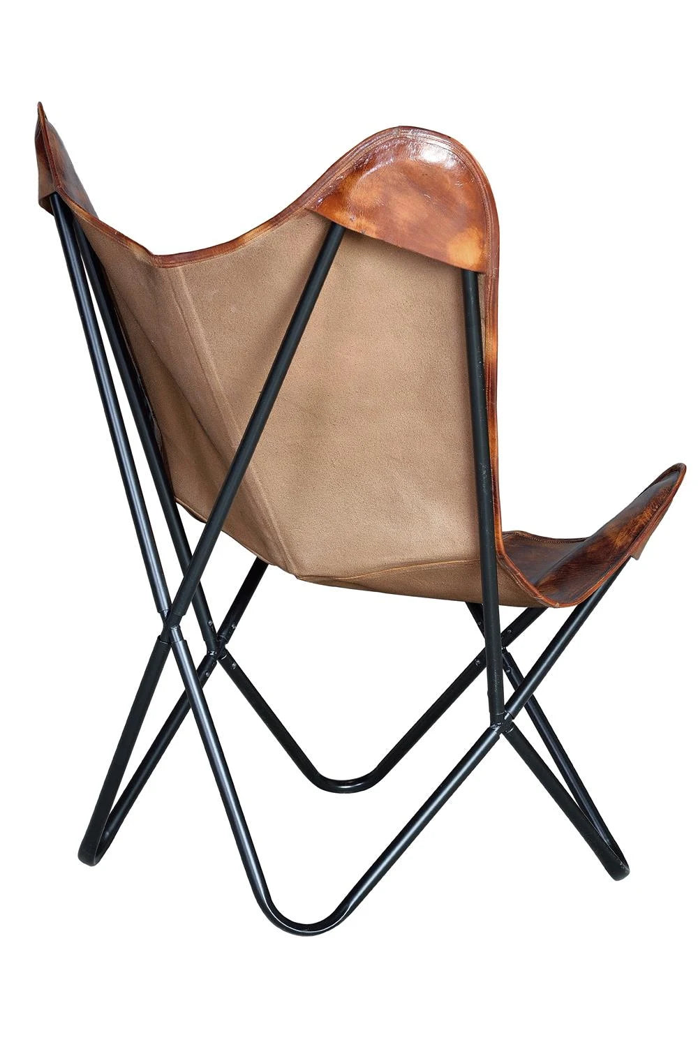 Giner and Colomer - Leather Butterfly Chair With Iron Frame (Removable)