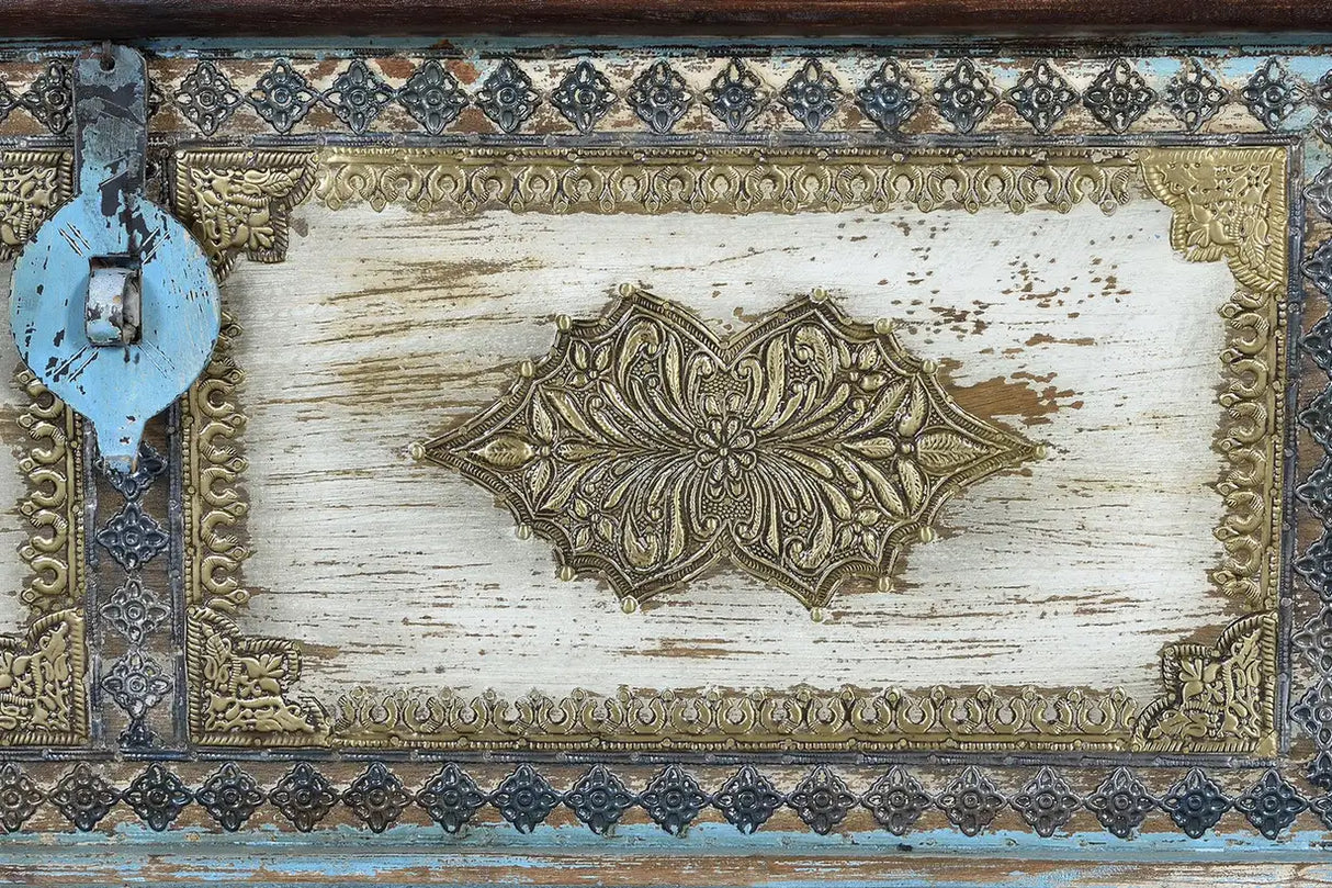 Giner and Colomer - Mango Wood Chest With Bronze Details & Top Opening