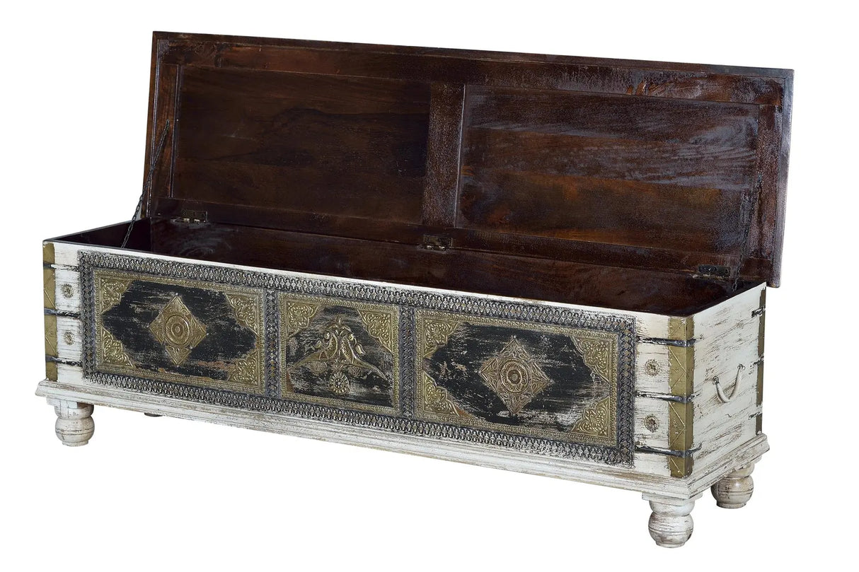 Giner and Colomer - Mango Wood Chest With Top Opening & Bronze Details