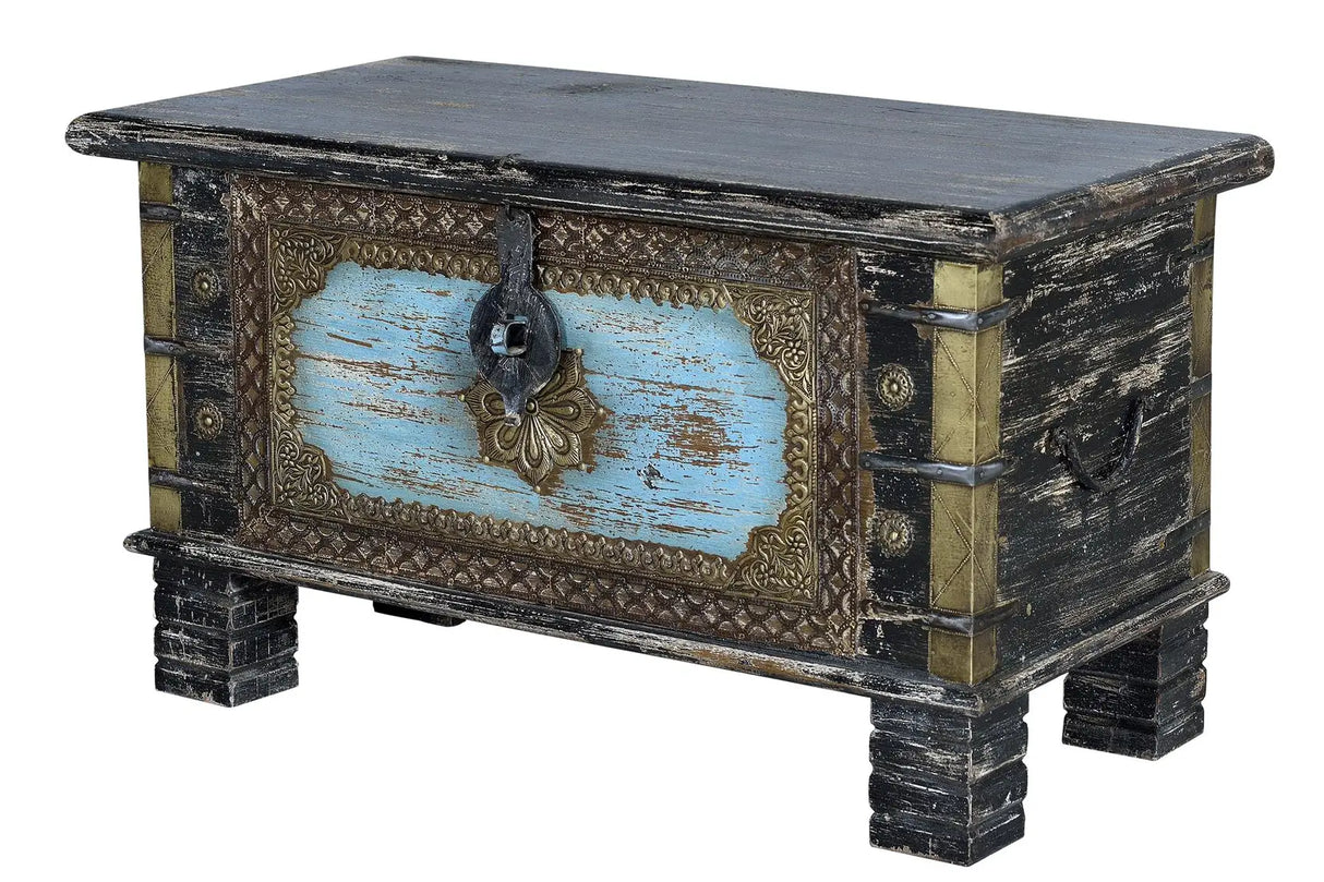 Giner and Colomer - Mango Wood Chest With Top Opening & Bronze Details