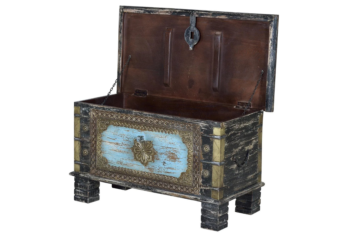 Giner and Colomer - Mango Wood Chest With Top Opening & Bronze Details
