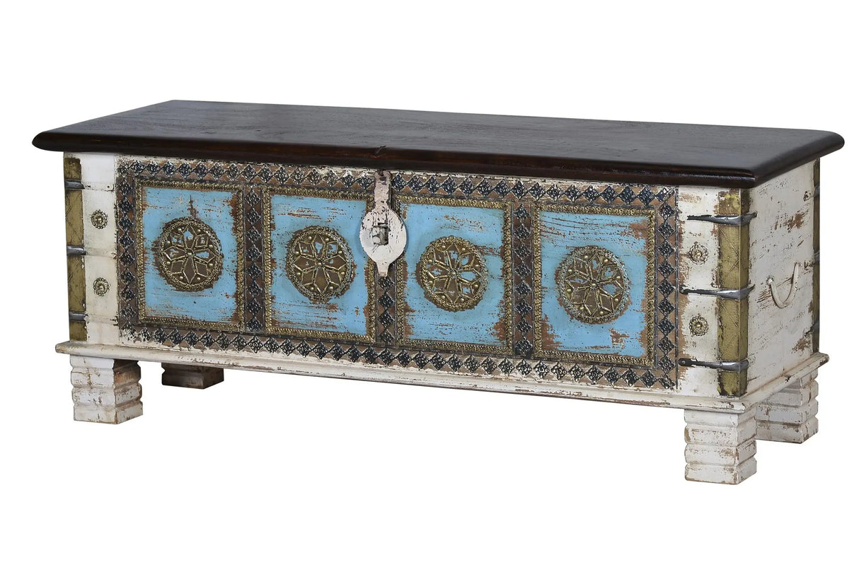 Giner and Colomer - Mango Wood Chest With Top Opening & Bronze Details