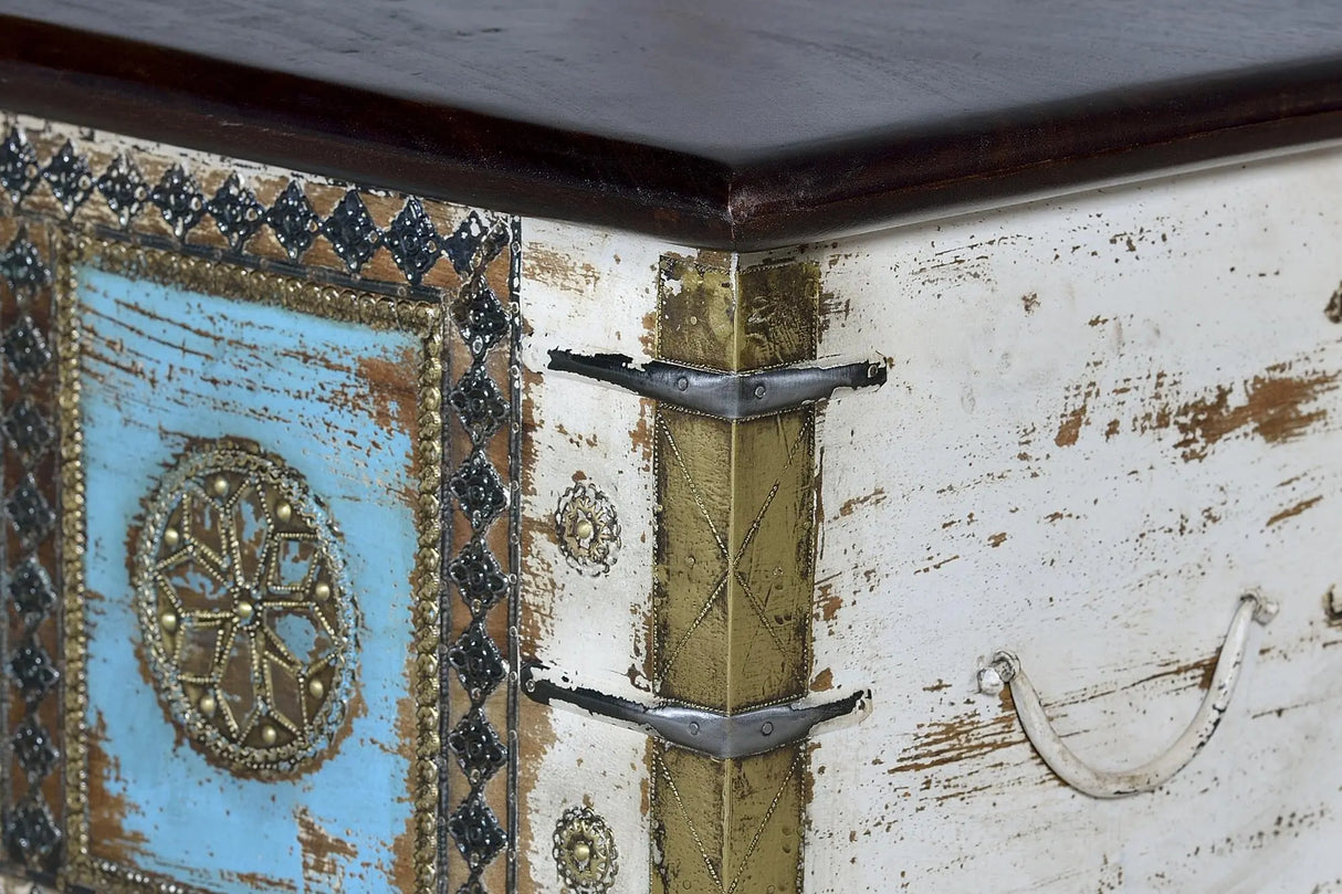 Giner and Colomer - Mango Wood Chest With Top Opening & Bronze Details