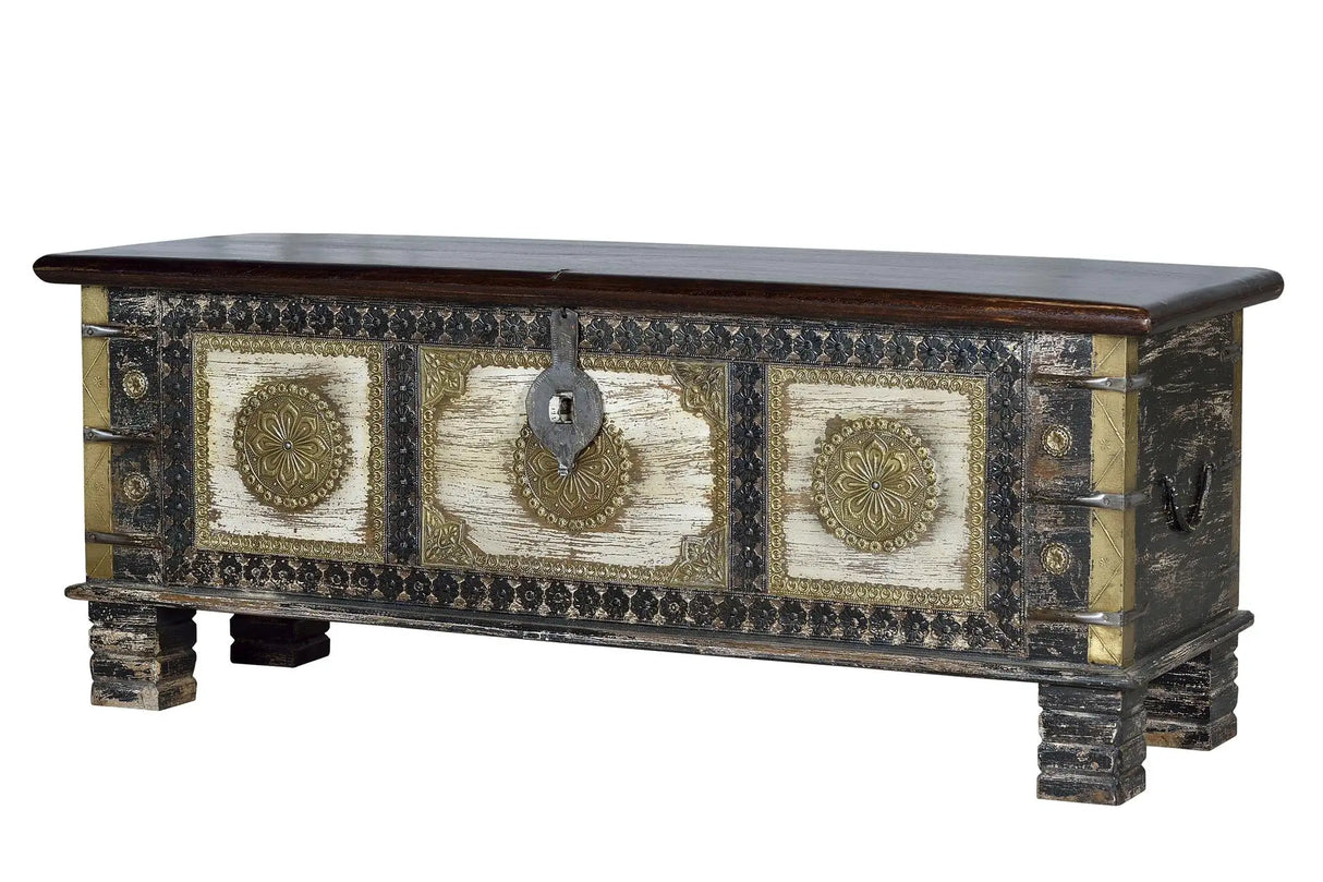 Giner and Colomer - Mango Wood Chest With Top Opening & Bronze Details