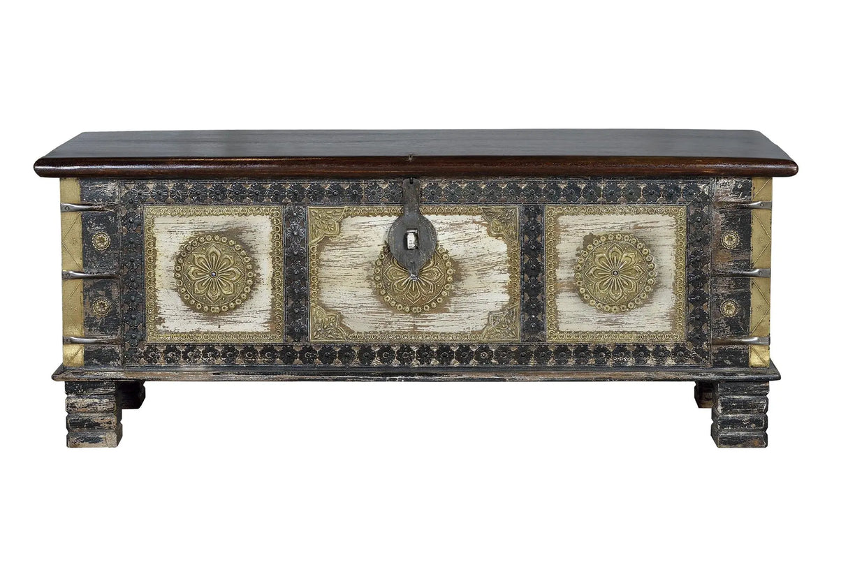 Giner and Colomer - Mango Wood Chest With Top Opening & Bronze Details