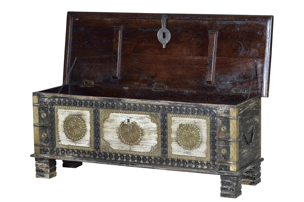 Giner and Colomer - Mango Wood Chest With Top Opening & Bronze Details