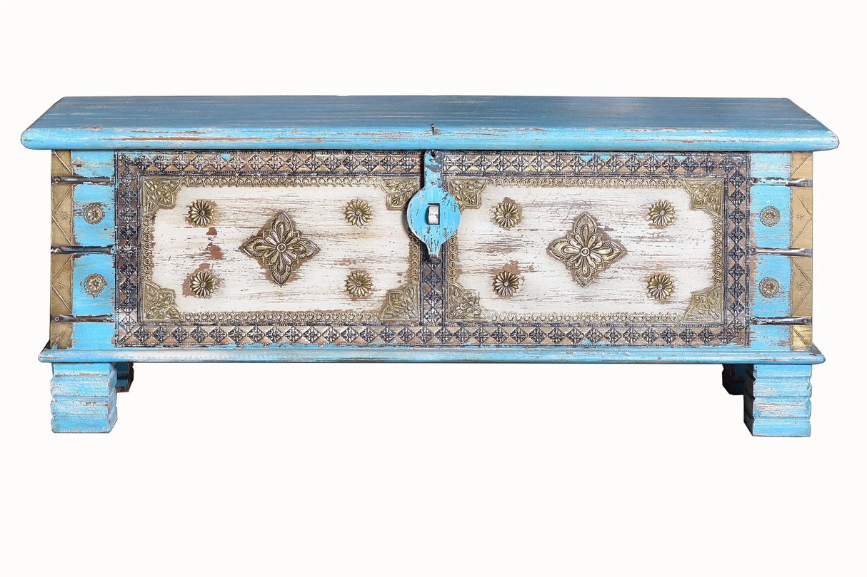 Giner and Colomer - Mango Wood Chest With Top Opening & Bronze Details