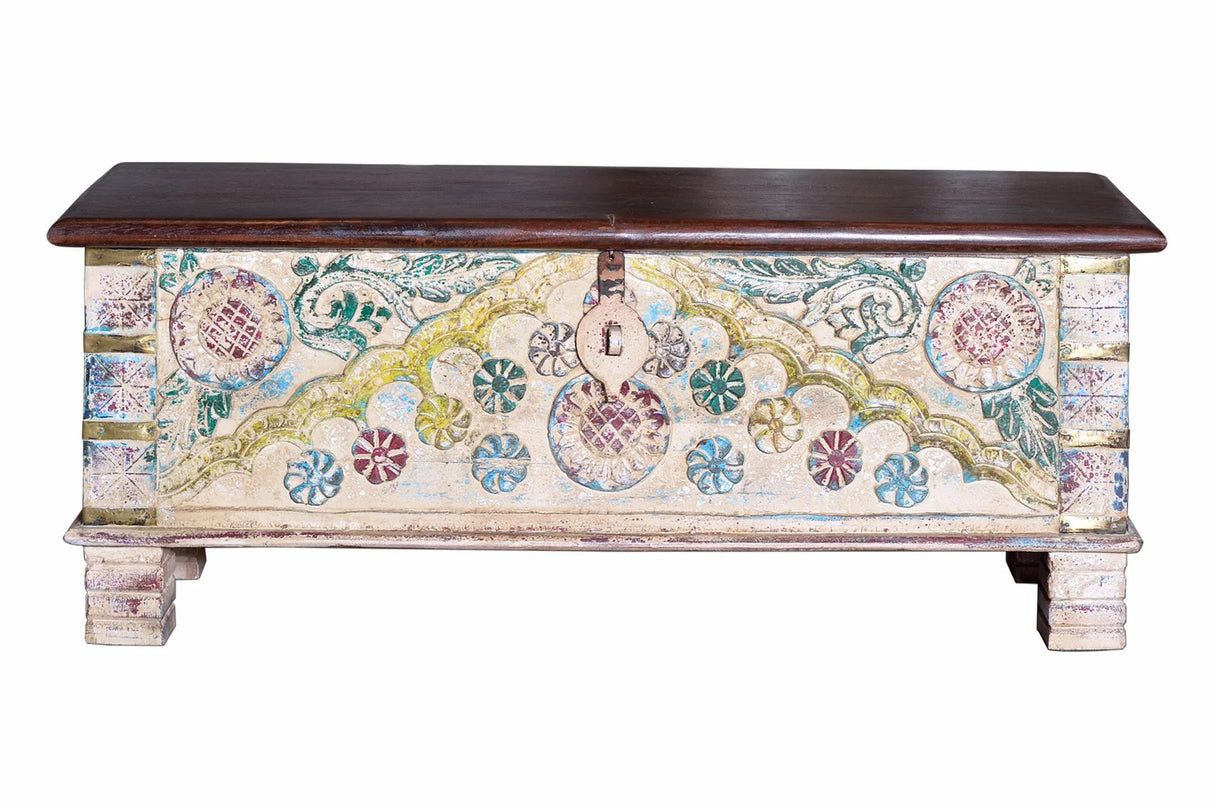 Giner and Colomer - Mango Wood Chest With Top Opening & Bronze Details