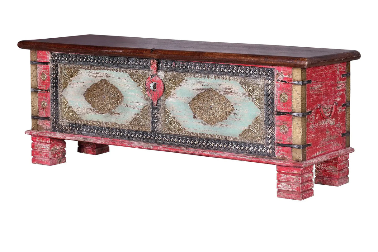 Giner and Colomer - Mango Wood Chest With Top Opening & Bronze Details