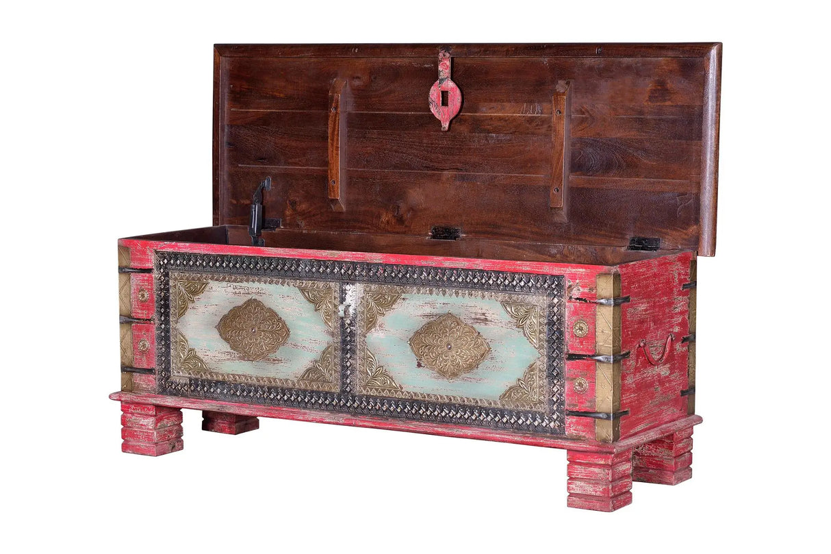 Giner and Colomer - Mango Wood Chest With Top Opening & Bronze Details