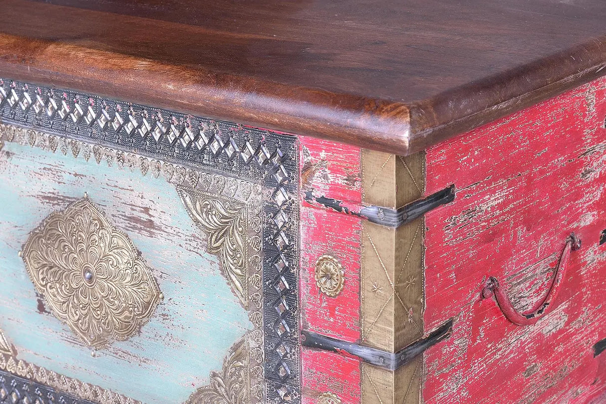 Giner and Colomer - Mango Wood Chest With Top Opening & Bronze Details